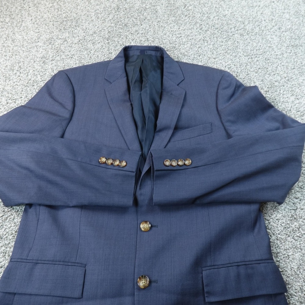 J Crew Blazer Mens 40‎ Blue Wool Thompson Slim Fit Sport Coat Suit Jacket Top
